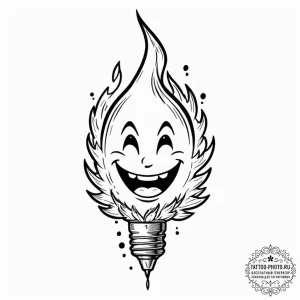 Tattoo design, a cartoon bomb with a lit fuse... - эскиз тату (№1751607635_0, 04.07.2025 05:40) — tattoo-photo.ru