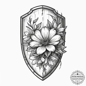 Tattoo design, a riot shield, but it is crack... - эскиз тату (№1751607896_0, 04.07.2025 05:44) — tattoo-photo.ru