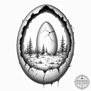 Tattoo design, an artillery shell, cracked op... - эскиз тату (№1751608501_0, 04.07.2025 05:55) — tattoo-photo.ru