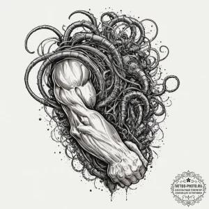 Tattoo sleeve design, akira tribute, tetsuo's... - эскиз тату (№1751609790_0, 04.07.2025 06:16) — tattoo-photo.ru