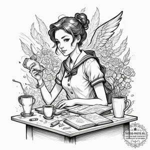Tattoo sleeve design, artist's struggle, an a... - эскиз тату (№1751610649_0, 04.07.2025 06:30) — tattoo-photo.ru