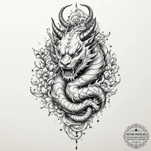 Tattoo design, a worm on a string, drawn very... - эскиз тату (№1751611424_0, 04.07.2025 06:43) — tattoo-photo.ru