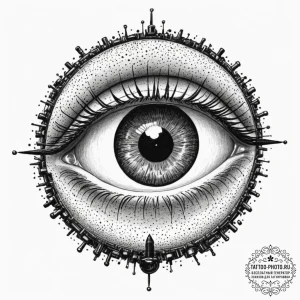Tattoo design, a human eye, the pupil is the... - эскиз тату (№1751611596_0, 04.07.2025 06:46) — tattoo-photo.ru