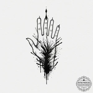 Tattoo design, abstract calligraphy, a powerf... - эскиз тату (№1751612453_0, 04.07.2025 07:00) — tattoo-photo.ru