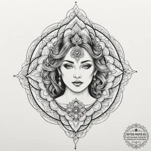 Tattoo design, a human silhouette, half solid... - эскиз тату (№1751612624_0, 04.07.2025 07:03) — tattoo-photo.ru