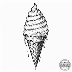Tattoo design, handpoke style, a melting ice... - эскиз тату (№1751613051_0, 04.07.2025 07:10) — tattoo-photo.ru