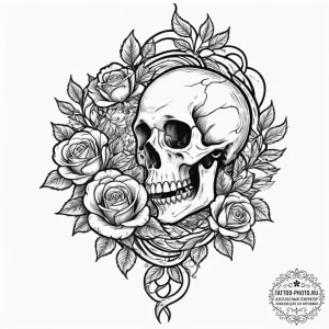 Tattoo design a skeletal hand, from which a s... - эскиз тату (№1751613393_0, 04.07.2025 07:16) — tattoo-photo.ru