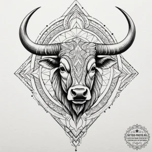 Tattoo design a taurus bull, with a specific... - эскиз тату (№1751613653_0, 04.07.2025 07:20) — tattoo-photo.ru