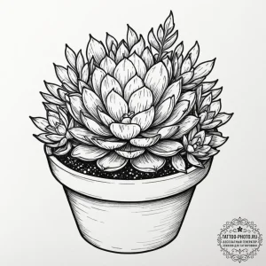 Tattoo design a series of small, potted succu... - эскиз тату (№1751614501_0, 04.07.2025 07:35) — tattoo-photo.ru