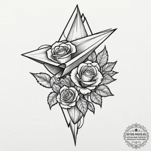 Tattoo design a tiny paper airplane taking of... - эскиз тату (№1751615011_0, 04.07.2025 07:43) — tattoo-photo.ru