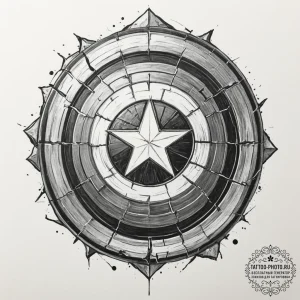 A graphic novel panel of captain america's sh... - эскиз тату (№1751615894_0, 04.07.2025 07:58) — tattoo-photo.ru