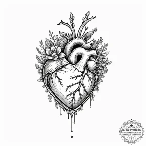 Tattoo sketch a terrarium in the shape of a h... - эскиз тату (№1751615985_0, 04.07.2025 07:59) — tattoo-photo.ru