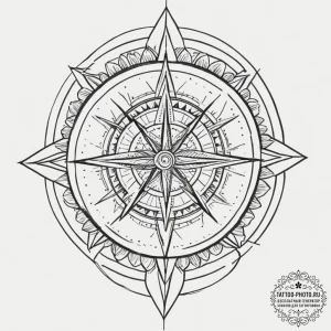 Tattoo sketch a compass whose needle always p... - эскиз тату (№1751617043_0, 04.07.2025 08:17) — tattoo-photo.ru