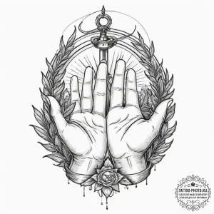 Tattoo sketch a magical healing spell effect... - эскиз тату (№1751617906_0, 04.07.2025 08:31) — tattoo-photo.ru