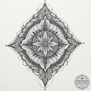 Tattoo design a geometric pattern that embodi... - эскиз тату (№1751618251_0, 04.07.2025 08:37) — tattoo-photo.ru