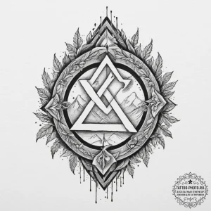 82. tattoo design: a "krada" rune integrated... - эскиз тату (№1751618911_0, 04.07.2025 08:48) — tattoo-photo.ru