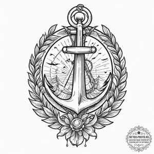 Tattoo design a gentle blend of cool tones, f... - эскиз тату (№1751619240_0, 04.07.2025 08:54) — tattoo-photo.ru