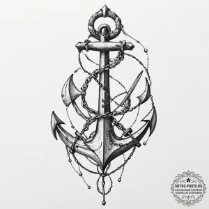 Tattoo design a pair of anchors, one on each... - эскиз тату (№1751619324_0, 04.07.2025 08:55) — tattoo-photo.ru