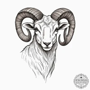 Ram, tattoo sketch design, minimalist tattoo... - эскиз тату (№1751621307_0, 04.07.2025 09:28) — tattoo-photo.ru