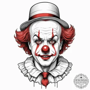 Clown, concept art for tattoo, old school tra... - эскиз тату (№1751621394_0, 04.07.2025 09:29) — tattoo-photo.ru