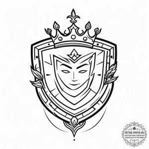 Tattoo design a "solo win" icon with a crown... - эскиз тату (№1751621987_0, 04.07.2025 09:39) — tattoo-photo.ru