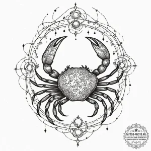 Tattoo design a cancer constellation, its sta... - эскиз тату (№1751622072_0, 04.07.2025 09:41) — tattoo-photo.ru