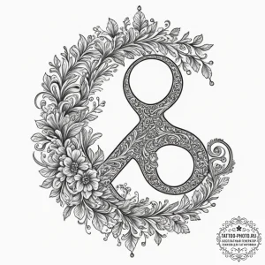 An ampersand symbol, concept art for tattoo,... - эскиз тату (№1751622586_0, 04.07.2025 09:49) — tattoo-photo.ru
