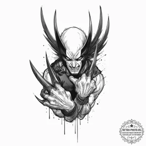 A sketch of wolverine, with his adamantium cl... - эскиз тату (№1751622672_0, 04.07.2025 09:51) — tattoo-photo.ru