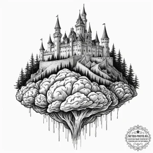 Tattoo design a complex brain or mind represe... - эскиз тату (№1751622928_0, 04.07.2025 09:55) — tattoo-photo.ru