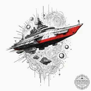 A sketch of the nostromo ship, detailed bluep... - эскиз тату (№1751624383_0, 04.07.2025 10:19) — tattoo-photo.ru