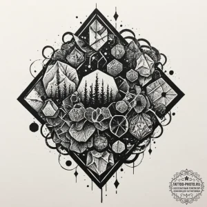 Tattoo design an abstract tattoo where a dens... - эскиз тату (№1751624644_0, 04.07.2025 10:24) — tattoo-photo.ru