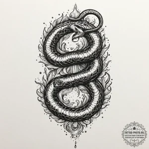 Tattoo design an uroboros serpent made of flo... - эскиз тату (№1751624816_0, 04.07.2025 10:26) — tattoo-photo.ru