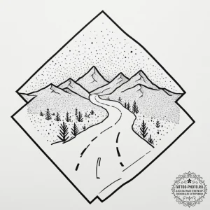 Tattoo design a road sign with a significant... - эскиз тату (№1751625074_0, 04.07.2025 10:31) — tattoo-photo.ru