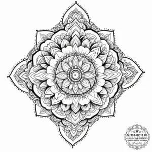Tattoo sketch an intricate mandala pattern fi... - эскиз тату (№1751625158_0, 04.07.2025 10:32) — tattoo-photo.ru