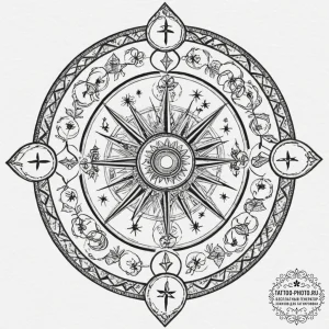 Tattoo sketch the zodiac glyph with a single,... - эскиз тату (№1751625503_0, 04.07.2025 10:38) — tattoo-photo.ru