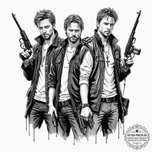 A graphic novel portrait of the main characte... - эскиз тату (№1751626695_0, 04.07.2025 10:58) — tattoo-photo.ru