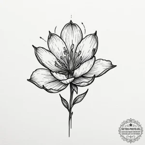 Tattoo sketch a flower bud, with its petals s... - эскиз тату (№1751629873_0, 04.07.2025 11:51) — tattoo-photo.ru