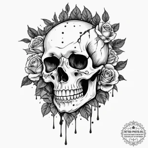 A trash polka face of neo, with green code dr... - эскиз тату (№1751630305_0, 04.07.2025 11:58) — tattoo-photo.ru