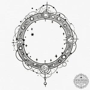 Tattoo sketch a cosmic watercolor background... - эскиз тату (№1751630393_0, 04.07.2025 11:59) — tattoo-photo.ru