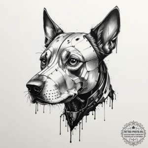 A sketch of the robotic "dog" from the black... - эскиз тату (№1751635555_0, 04.07.2025 13:25) — tattoo-photo.ru