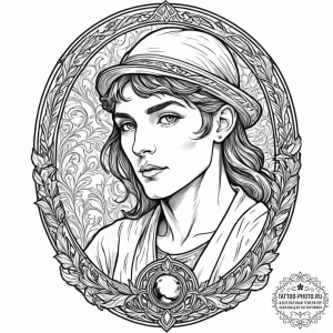 Merlin, ink illustration for tattoo, black an... - эскиз тату (№1751635803_0, 04.07.2025 13:30) — tattoo-photo.ru