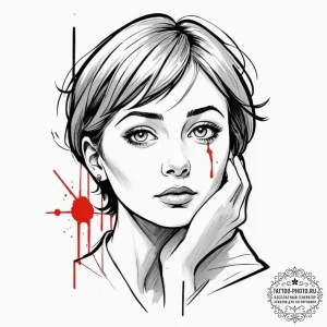 A graphic novel panel of the final scene from... - эскиз тату (№1751635975_0, 04.07.2025 13:32) — tattoo-photo.ru