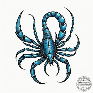 Tattoo design a scorpio scorpion's tail curli... - эскиз тату (№1751636575_0, 04.07.2025 13:42) — tattoo-photo.ru