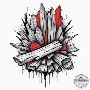 Petrified wood, tattoo line art, trash polka... - эскиз тату (№1751636828_0, 04.07.2025 13:47) — tattoo-photo.ru