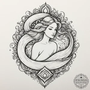 Tattoo sketch aquarius's water symbol subtly... - эскиз тату (№1751642931_0, 04.07.2025 15:28) — tattoo-photo.ru