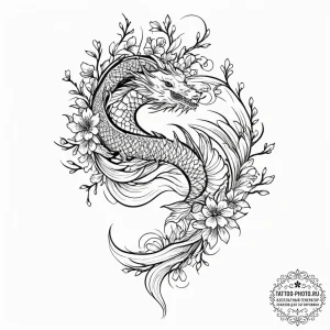 Tattoo sketch a plant growing in zero gravity... - эскиз тату (№1751643099_0, 04.07.2025 15:31) — tattoo-photo.ru