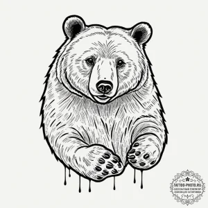 Tattoo sketch a "mama bear" or "papa bear" wi... - эскиз тату (№1751643358_0, 04.07.2025 15:35) — tattoo-photo.ru