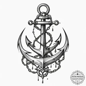 Tattoo design a pair of anchors, one on each... - эскиз тату (№1751643875_0, 04.07.2025 15:44) — tattoo-photo.ru