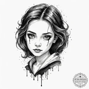 A sketch of claudia, the child vampire, a mix... - эскиз тату (№1751644218_0, 04.07.2025 15:50) — tattoo-photo.ru