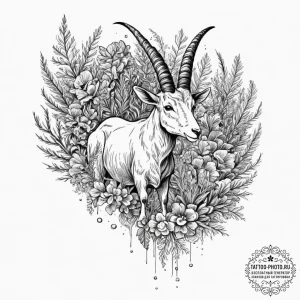 Tattoo design a capricorn goat-fish, half cov... - эскиз тату (№1751644391_0, 04.07.2025 15:53) — tattoo-photo.ru